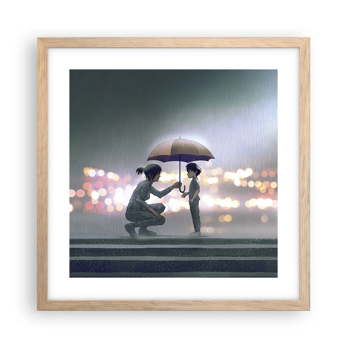 Een poster in een licht eiken lijst - En het is goed nu - 40x40 cm