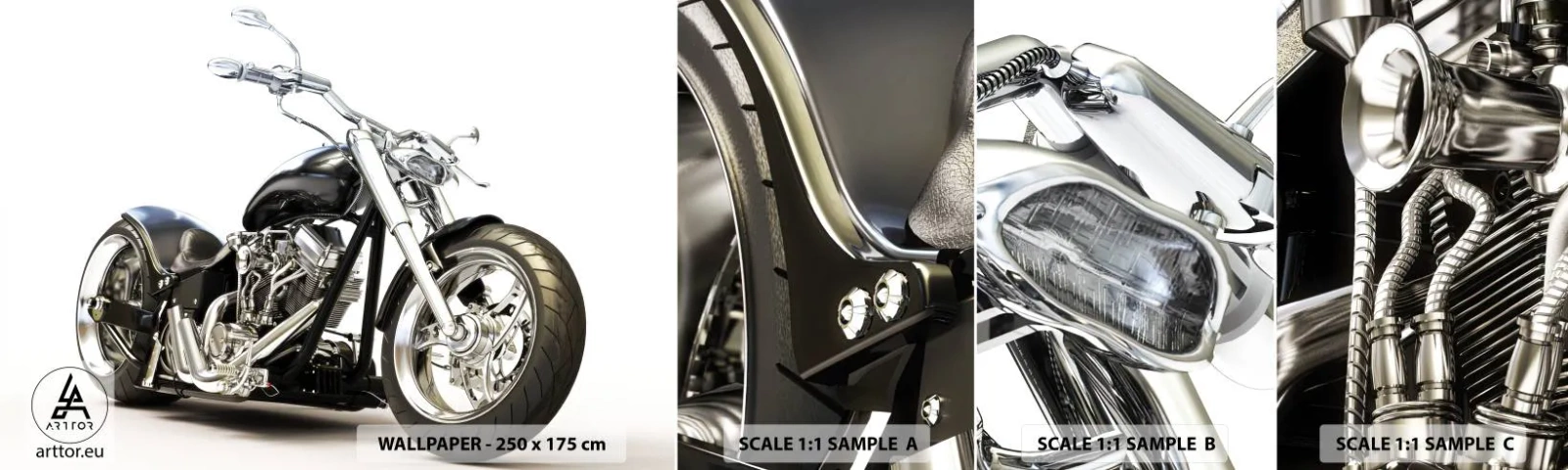 Fotobehang Staaltje Standard Eco - Kracht met karakter - Automobiel, Motor, Reis - 100x30 cm