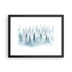 Poster in een zwarte lijst - Gehuld in mist - 40x30 cm