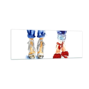 Schilderen op glas - Misschien gaan we wandelen? - 140x50 cm