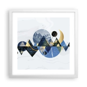 Poster in een witte lijst - Geometrisch landschap - 40x40 cm