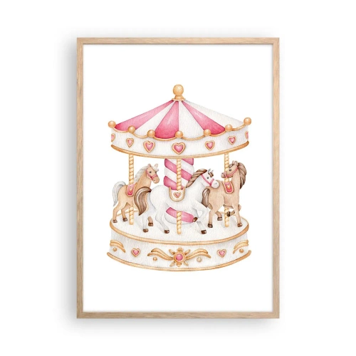 Een poster in een licht eiken lijst - De zoete kinderwereld - 50x70 cm