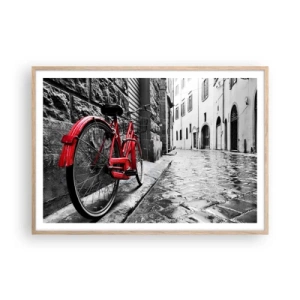 Een poster in een licht eiken lijst - Echte schoonheid verveelt niet - 100x70 cm