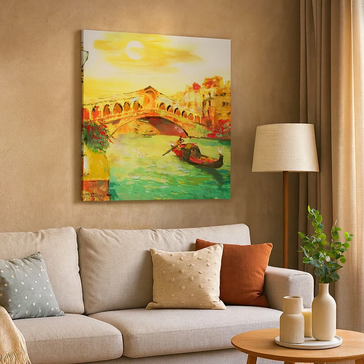 Schilderen op canvas - Een pelgrimstocht van geliefden - 30x30 cm