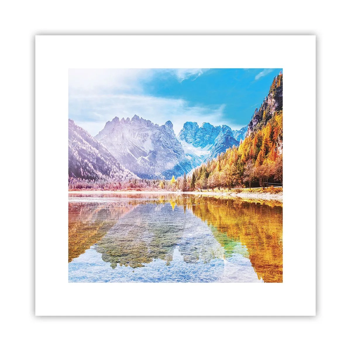 Poster - En het is al herfst in de bergen - 30x30 cm