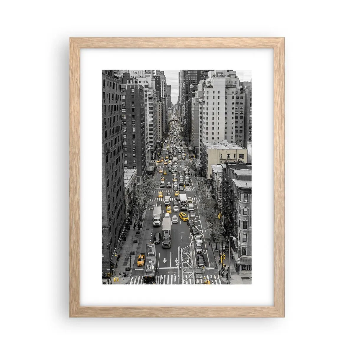 Een poster in een licht eiken lijst - New Yorks leven - 30x40 cm
