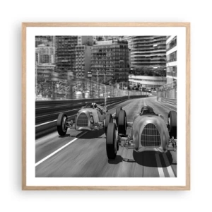 Een poster in een licht eiken lijst - Lang geleden in Monte Carlo - 60x60 cm