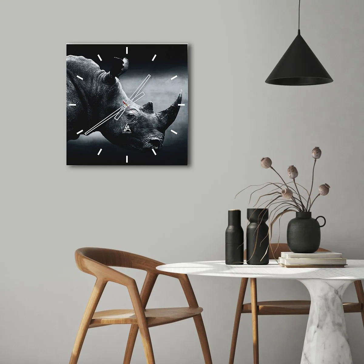 Wandklok - Klok - Rechts profiel - 40x40 cm