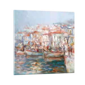 Schilderen op glas - Pastel vakantie - 70x70 cm