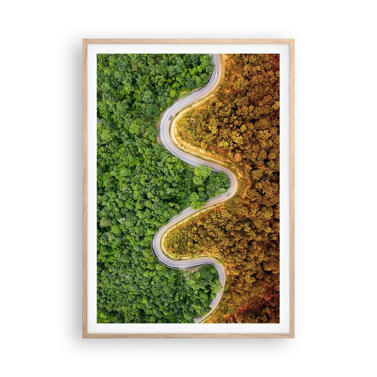 Een poster in een licht eiken lijst - Grenzen en doorbraken - 70x100 cm