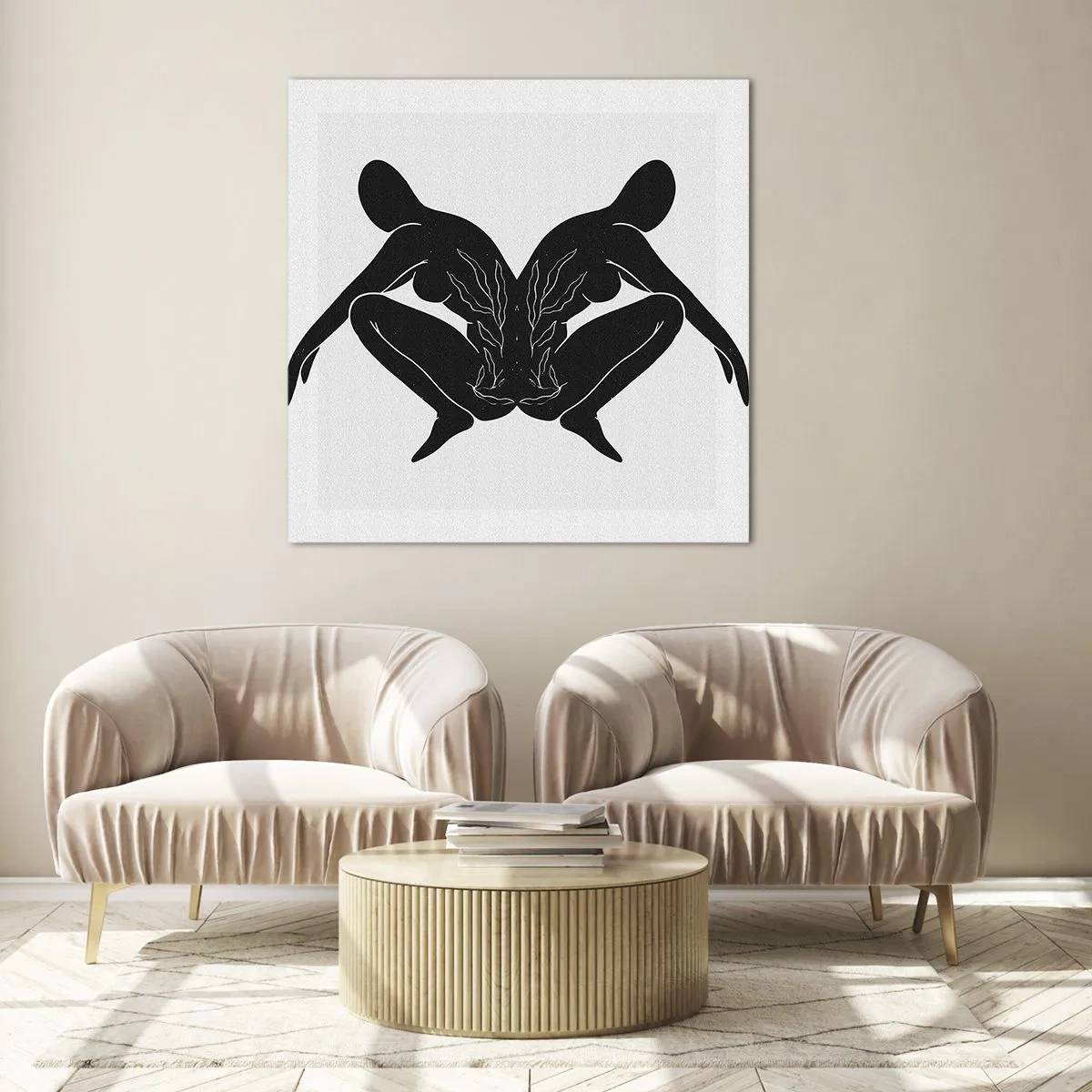 Schilderen op glas - Een gemeenschappelijke ziel - 70x70 cm