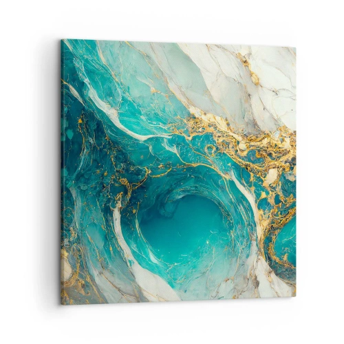 Schilderen op canvas - Compositie met goudaders - 50x50 cm