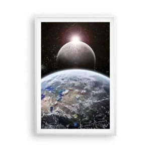 Poster in een witte lijst - Kosmisch landschap - zonsopgang - 61x91 cm