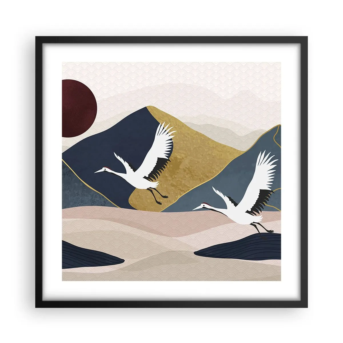 Poster in een zwarte lijst - Het is weer een dag GEGAAN - 50x50 cm