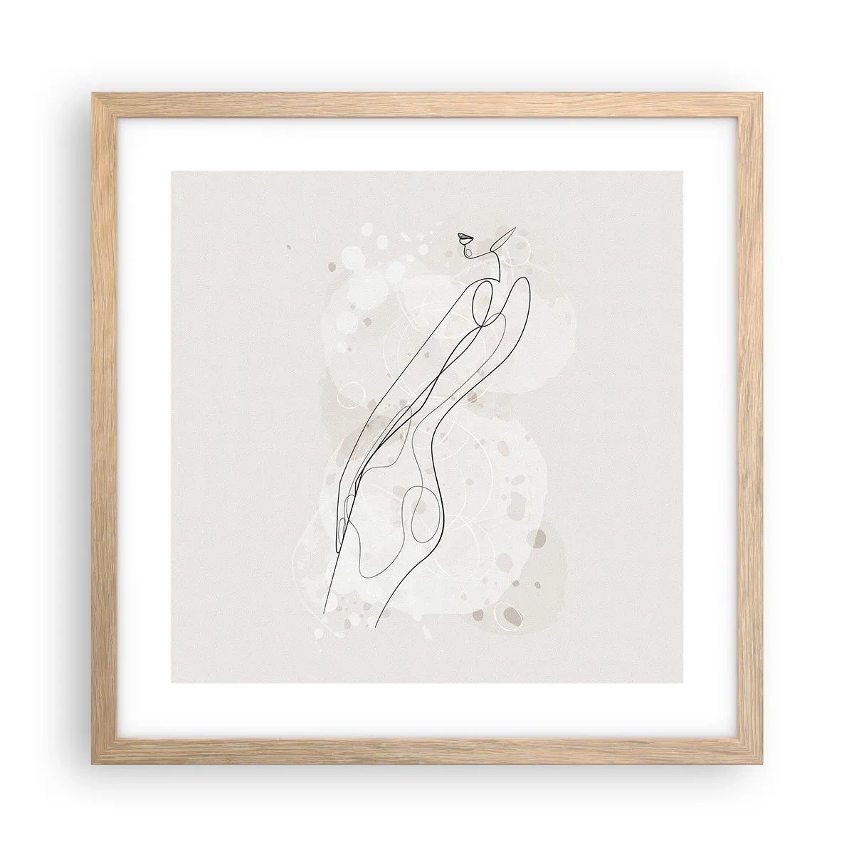 Een poster in een licht eiken lijst - De blik dwaalt af - 40x40 cm
