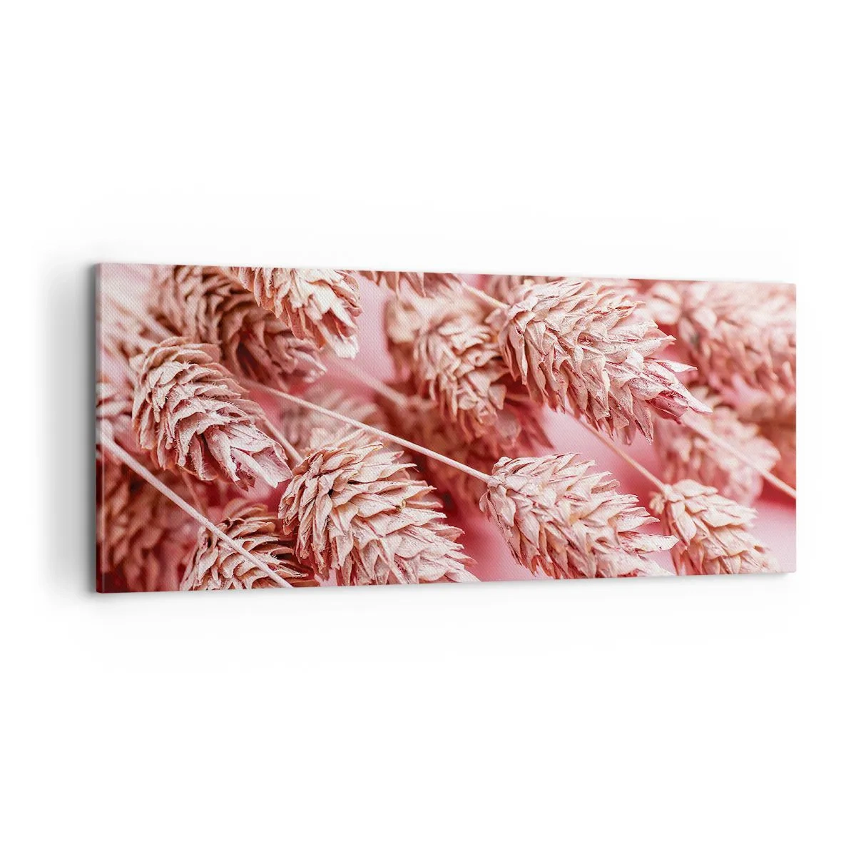 Schilderen op canvas - Een bloemencascade in roze - 100x40 cm