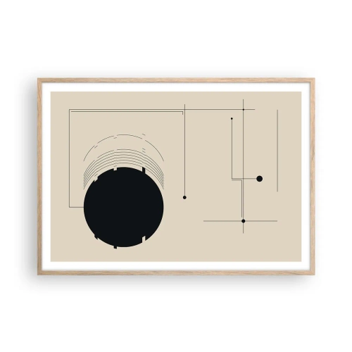 Een poster in een licht eiken lijst - Een flexibele en dynamische compositie - 100x70 cm