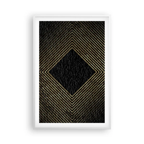 Poster in een witte lijst - Geometrie in glamoureuze stijl - 61x91 cm