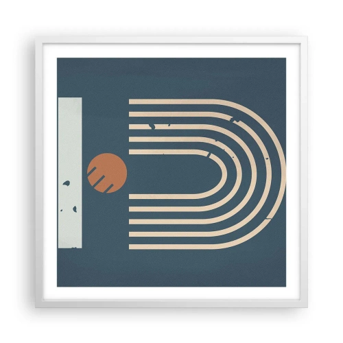 Poster in een witte lijst - Geometrie op de granaatappel - 60x60 cm