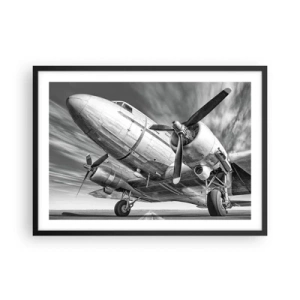 Poster in een zwarte lijst - Altijd klaar om te vliegen - 70x50 cm