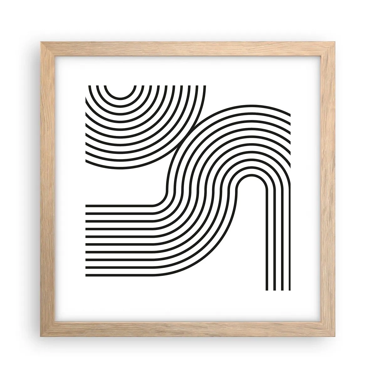 Een poster in een licht eiken lijst - In de bocht - 30x30 cm