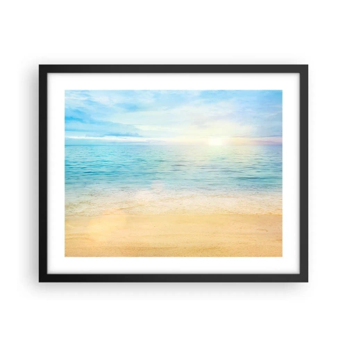 Poster in een zwarte lijst - Groot blauw - 50x40 cm