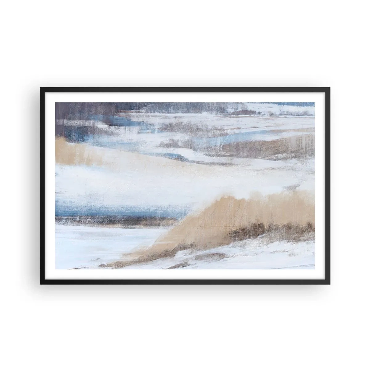 Poster in een zwarte lijst - Winterse compositie - 91x61 cm