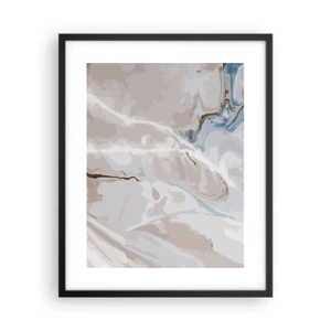 Poster in een zwarte lijst - Blauw kronkelt onder het wit - 40x50 cm