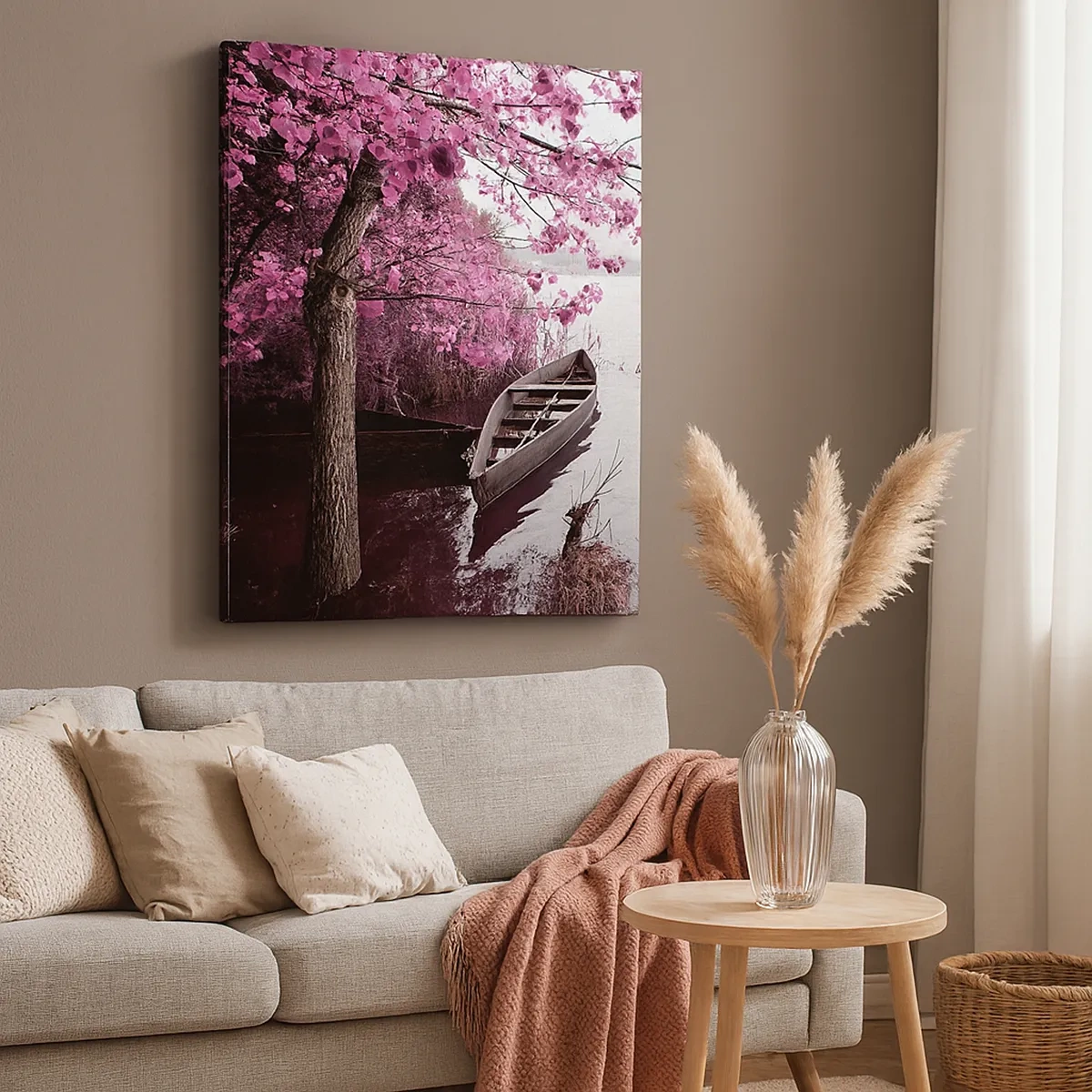Schilderen op canvas - In roze stilte - 50x70 cm