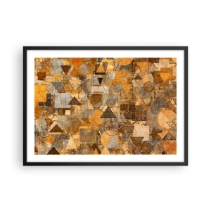 Poster in een zwarte lijst - De wereld in vorm - 70x50 cm