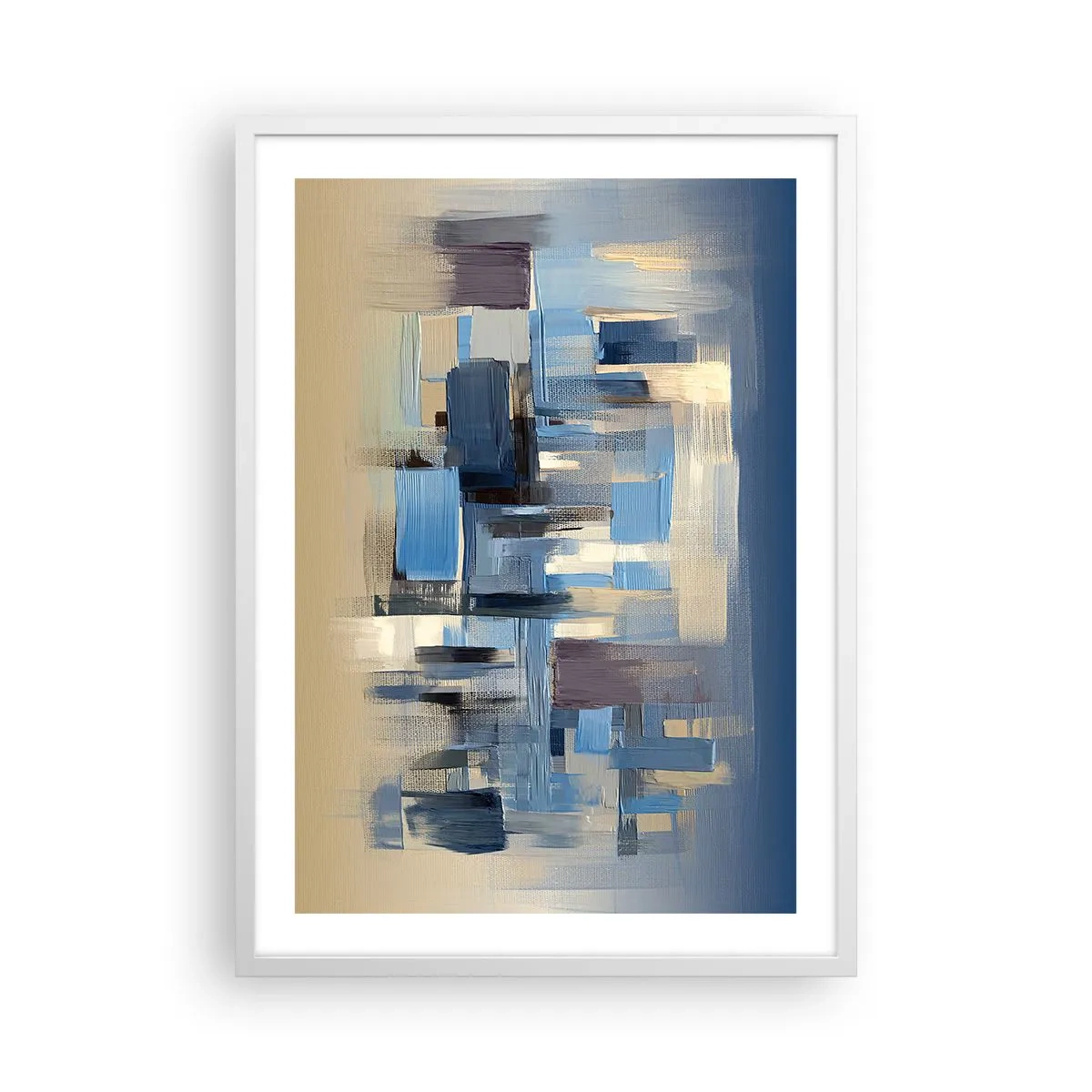 Poster in een witte lijst - Blauwe constructie - 50x70 cm