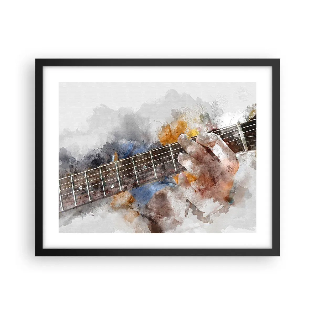 Poster in een zwarte lijst - Poëzie tussen de snaren - 50x40 cm