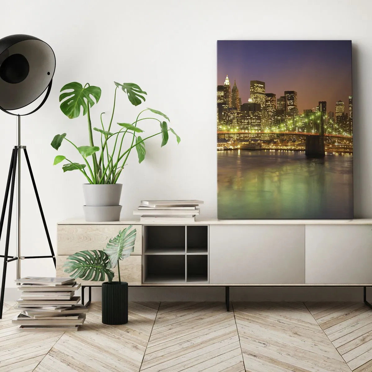 Schilderen op canvas - Het licht gaat hier nooit uit - 70x100 cm