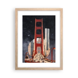 Een poster in een licht eiken lijst - Altijd in het centrum - 30x40 cm