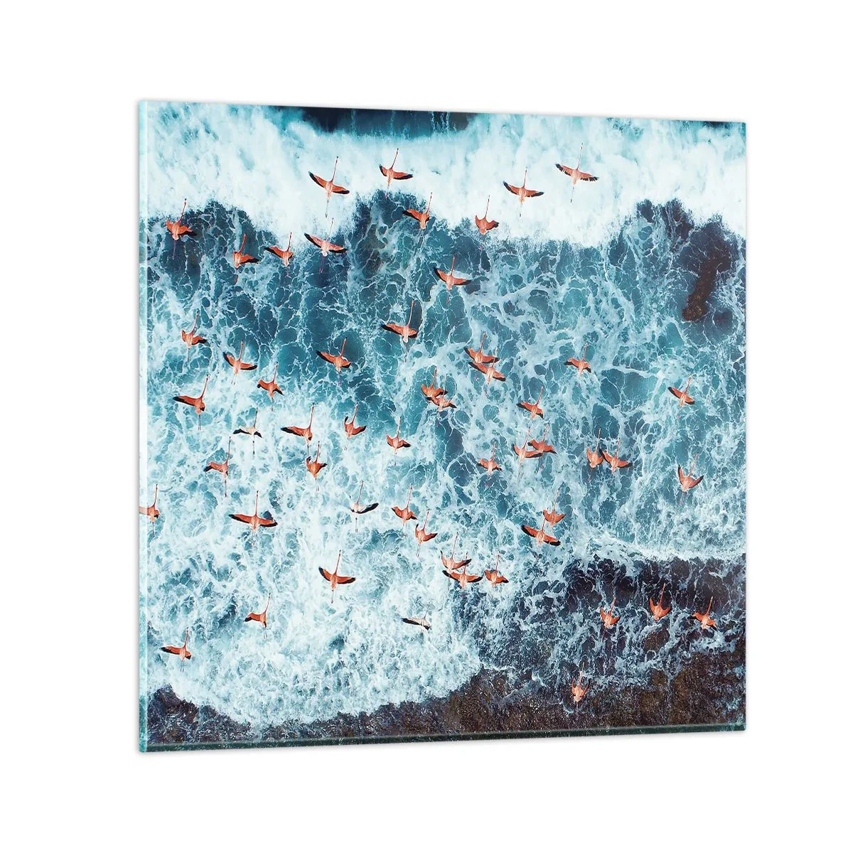 Schilderen op glas - De kustparade - 60x60 cm
