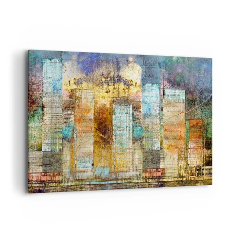 Schilderen op canvas - Een zonnige metropool - 120x80 cm