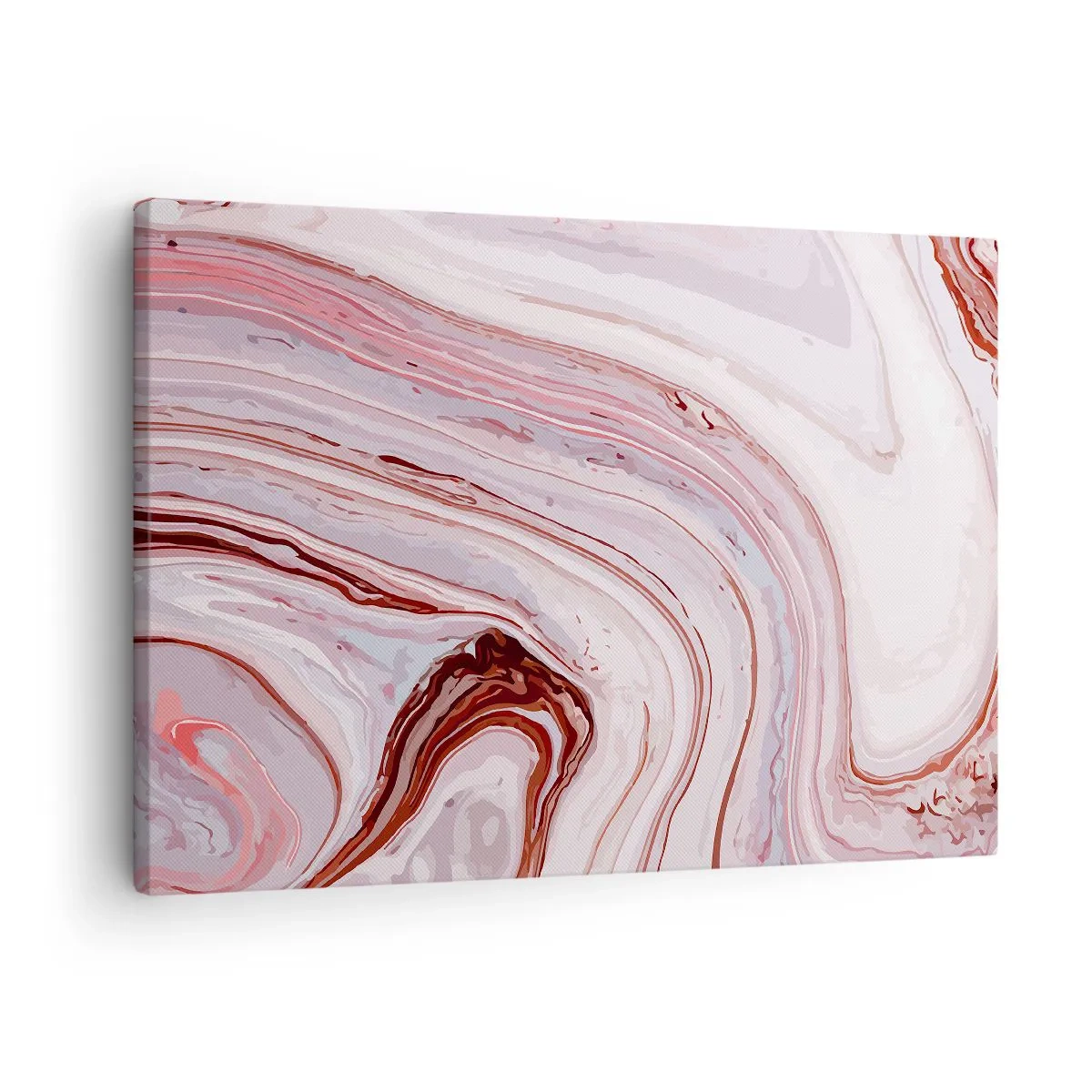 Schilderen op canvas - Abstract patroon in roze en wit - 70x50cm - Rechtdoor, dan rechts naar beneden - Moderne wanddecoratie voor woonkamer en slaapkamer ARTTOR