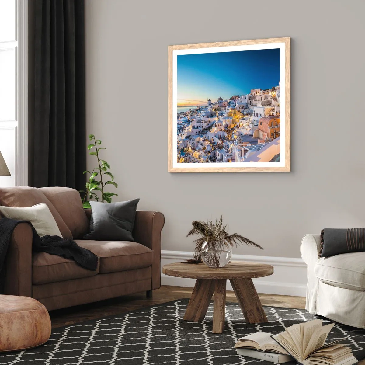 Een poster in een licht eiken lijst - De essentie van Grieksheid - 60x60 cm