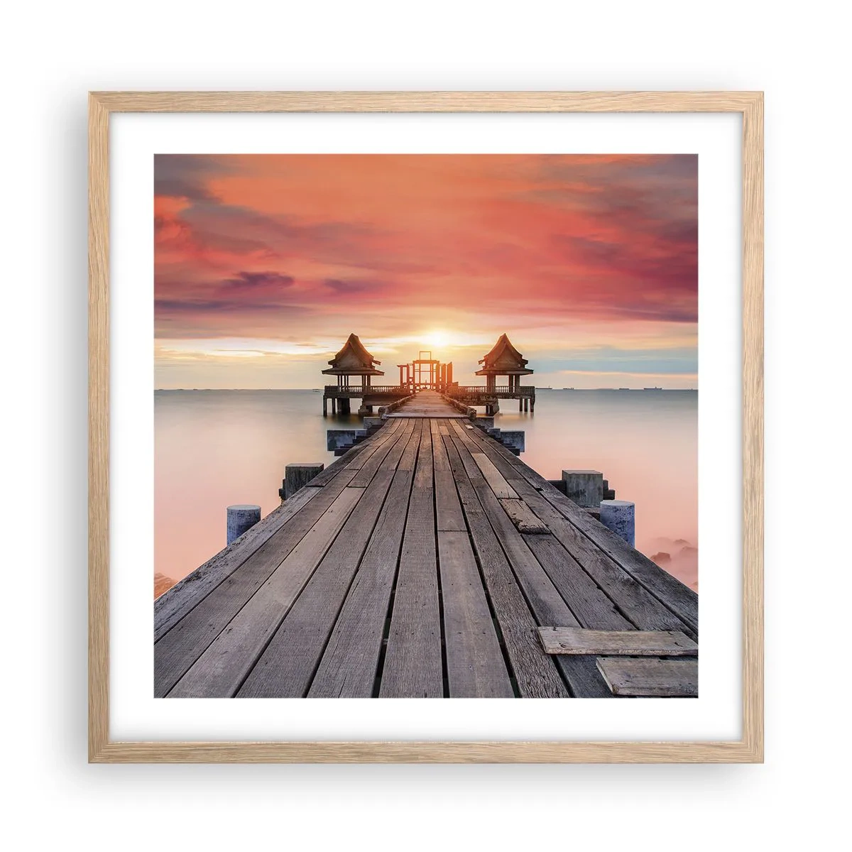 Een poster in een licht eiken lijst - West in het Oosten - 50x50 cm