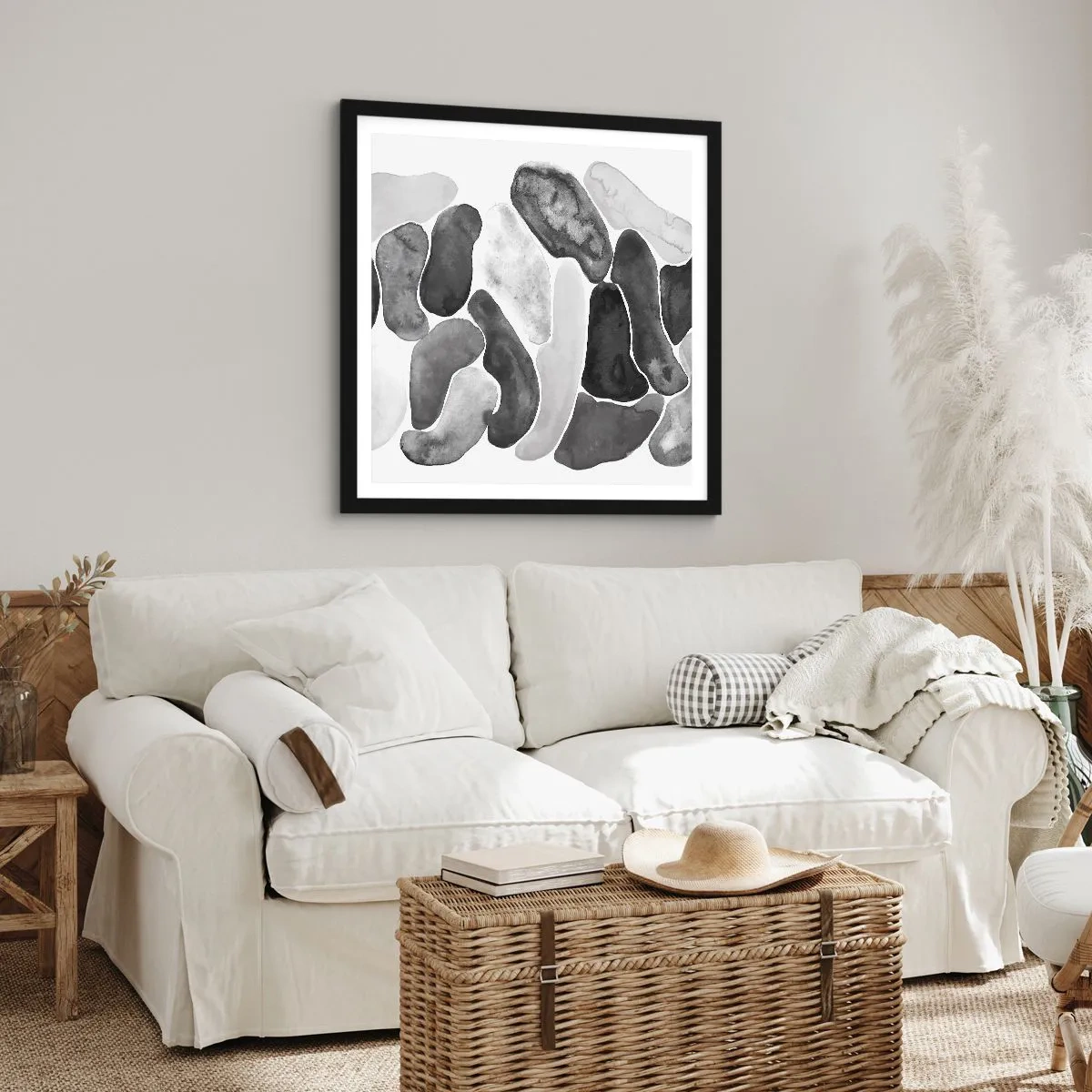 Poster in een zwarte lijst - Rotsachtige abstractie - 40x40 cm