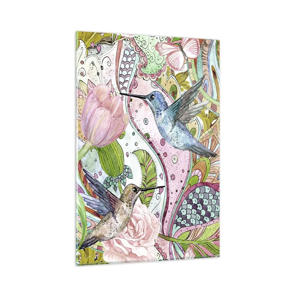 Schilderen op glas - Verstrikt in wijnstokken - 80x120 cm