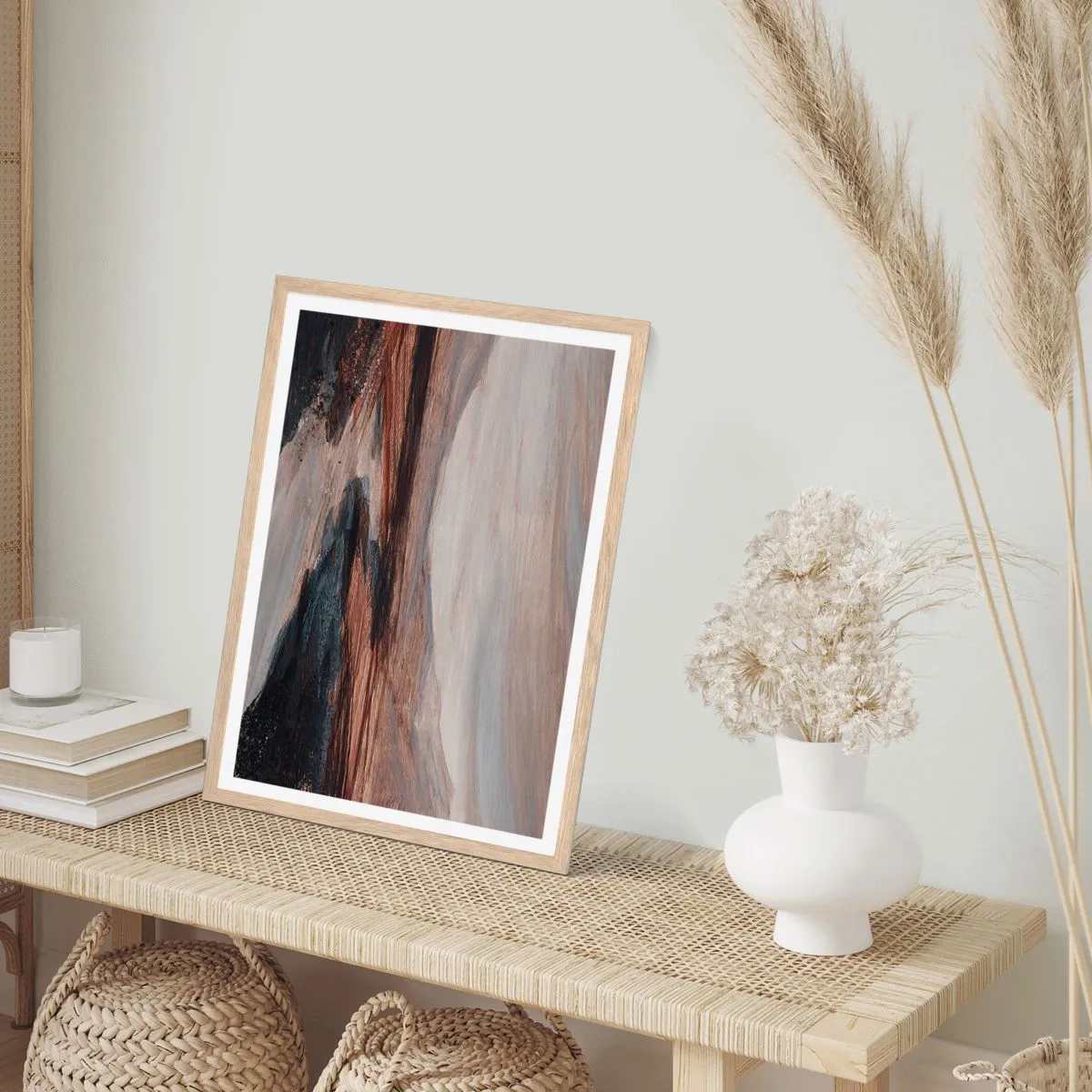 Een poster in een licht eiken lijst - Een rustige vallei - 61x91 cm