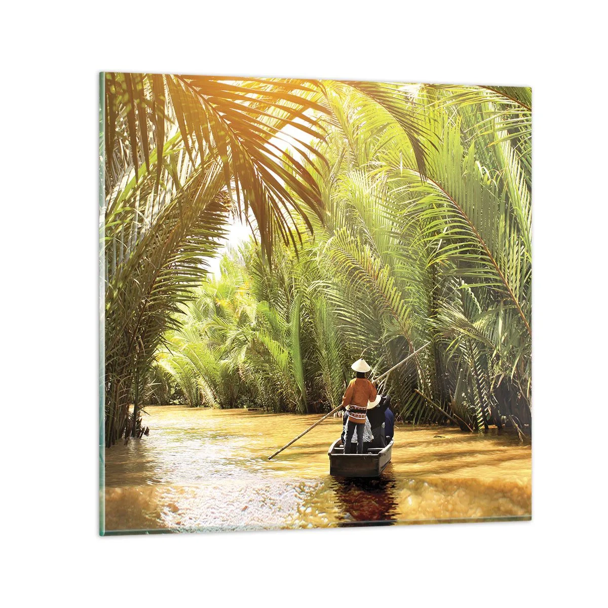 Schilderen op glas - Een palmravijn langs - 30x30 cm