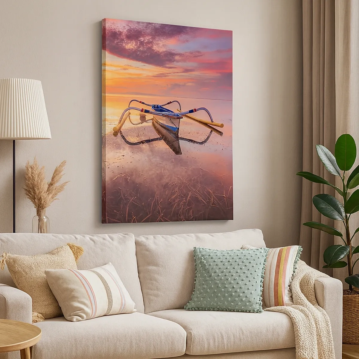 Schilderen op canvas - De rust van een tropische avond - 50x70 cm