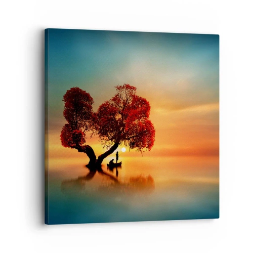 Schilderen op canvas - Afstanders en de stilte van de wereldlozen - 30x30 cm