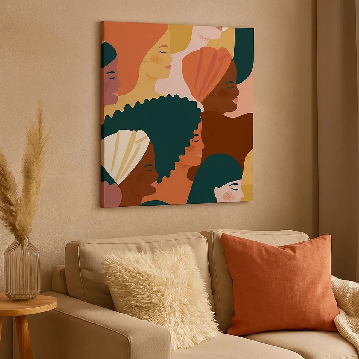 Schilderen op canvas - Alleen vrouwelijkheid - 30x30 cm