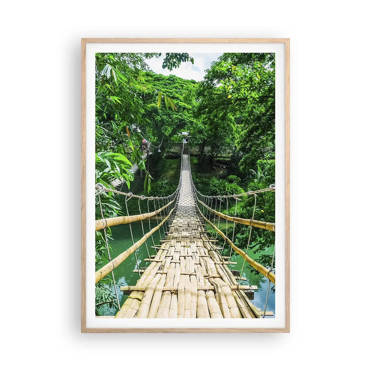 Een poster in een licht eiken lijst - Apenbrug over de green - 70x100 cm