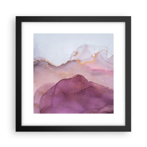 Poster in een zwarte lijst - Lila en paarse golven - 30x30 cm
