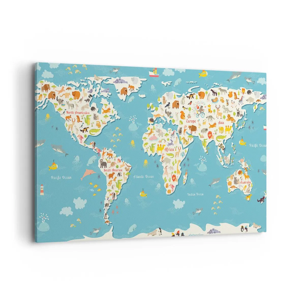 Schilderen op canvas - We houden van de hele wereld - 100x70 cm