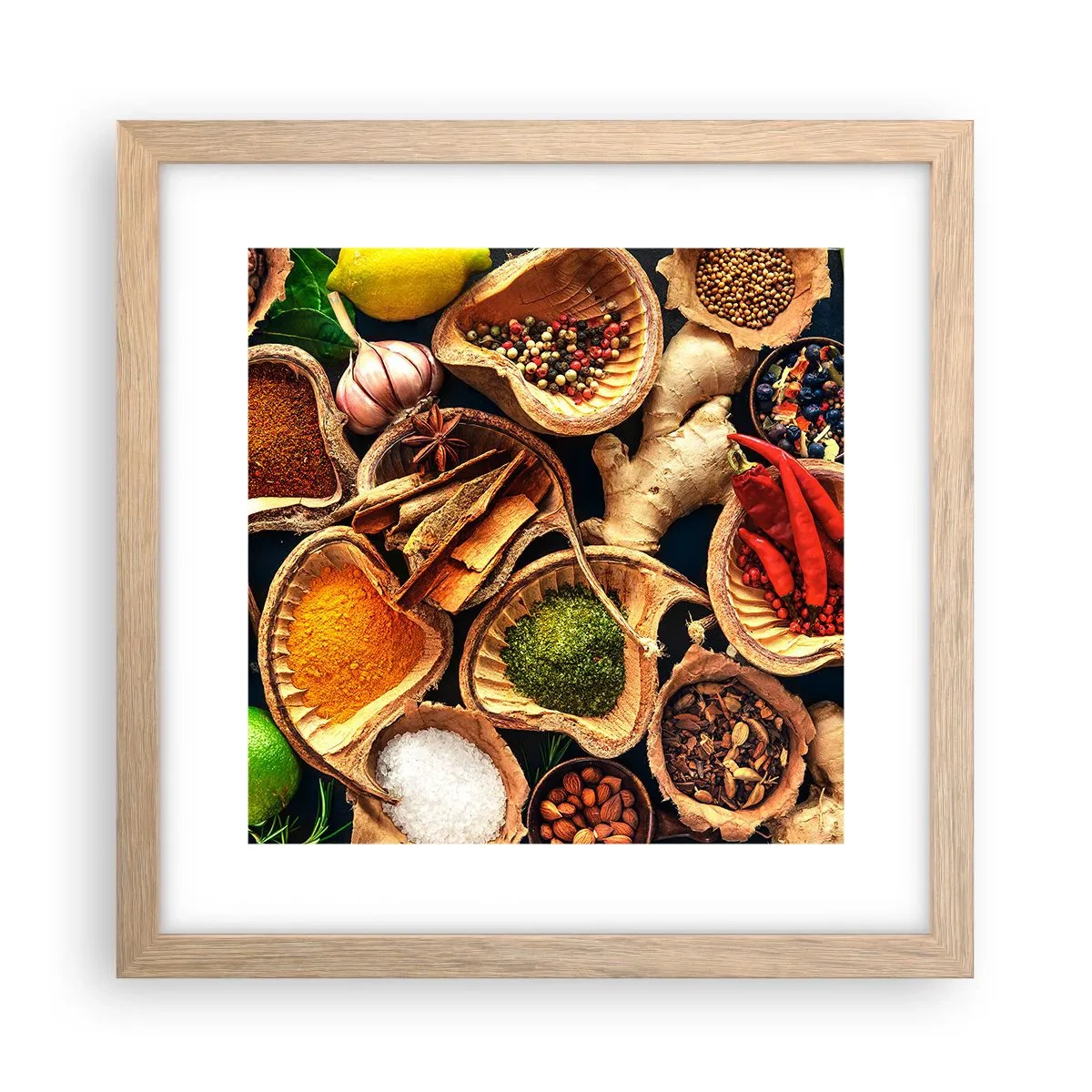 Een poster in een licht eiken lijst - Neem wat je wilt - 30x30 cm